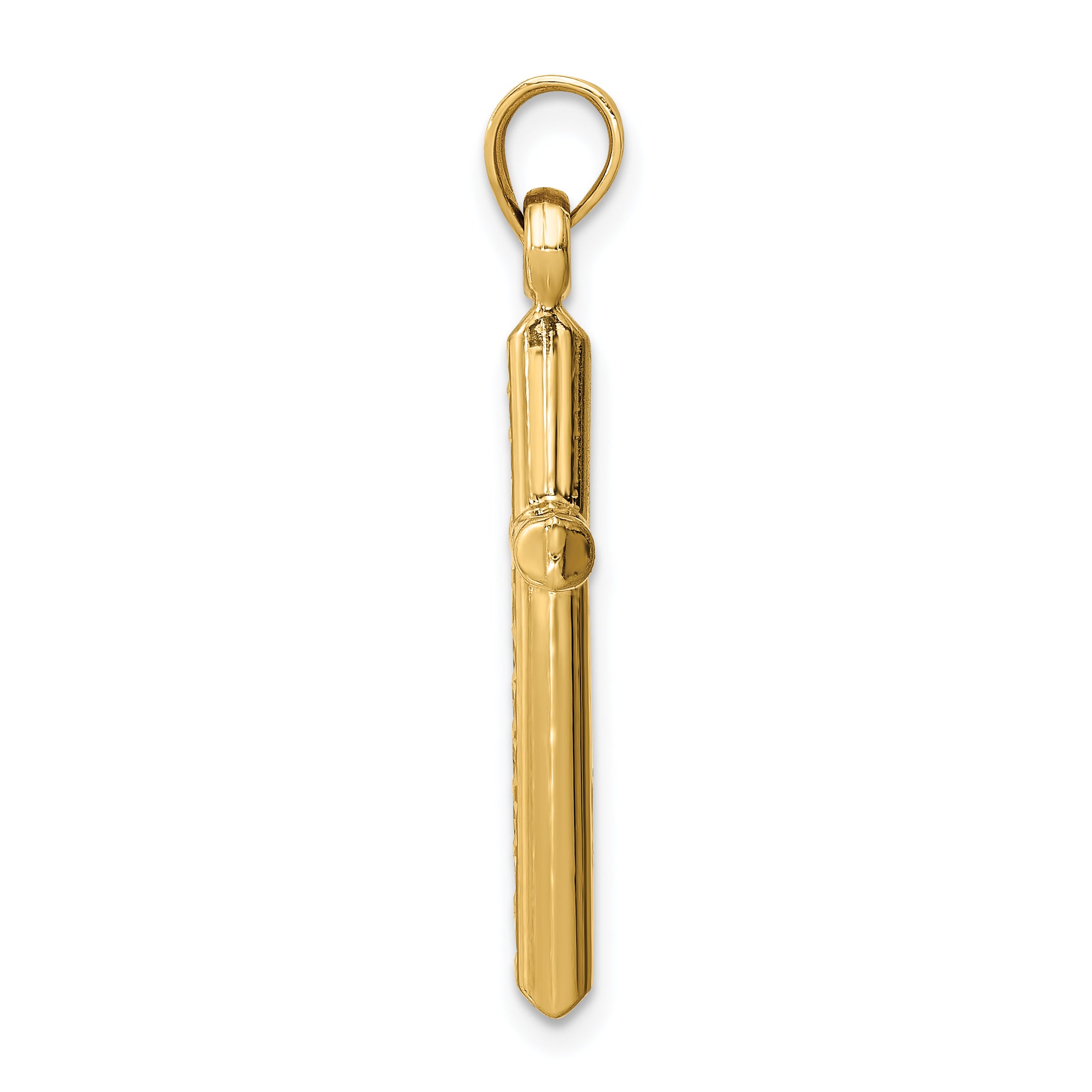 14k Hollow Diamond-cut Cross Pendant Secondary image