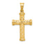 14k Hollow Diamond-cut Cross Pendant
