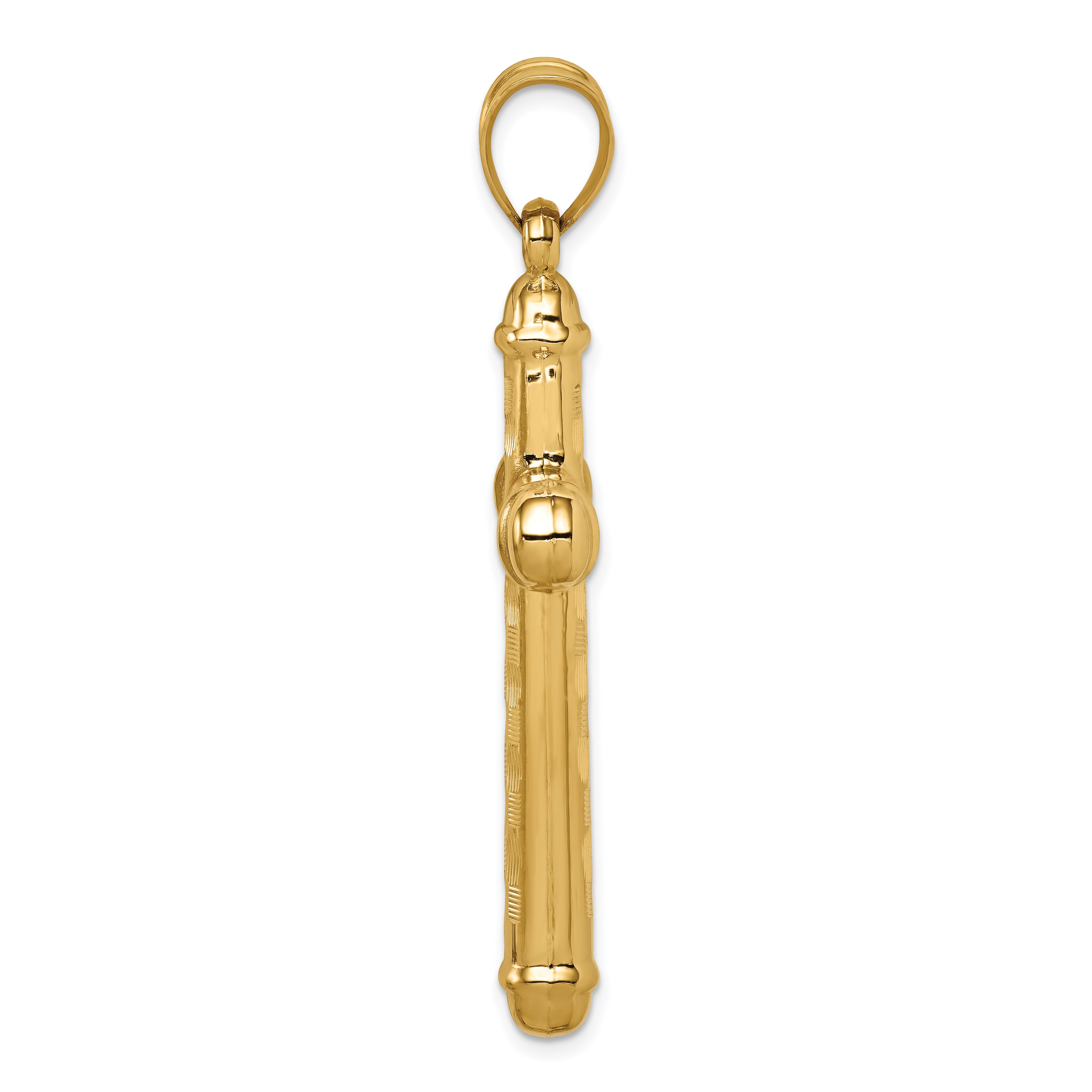 14k Hollow Diamond-cut Cross Pendant Secondary image