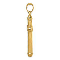14k Hollow Diamond-cut Cross Pendant