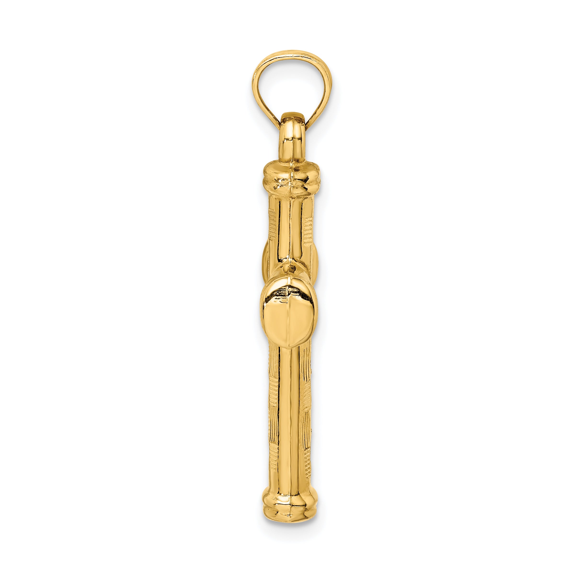 14k Hollow Diamond-cut Cross Pendant Secondary image