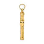 14k Hollow Diamond-cut Cross Pendant