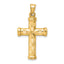 14k Hollow Diamond-cut Cross Pendant