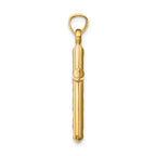 14k Hollow Diamond-cut Cross Pendant