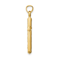 14k Hollow Diamond-cut Cross Pendant