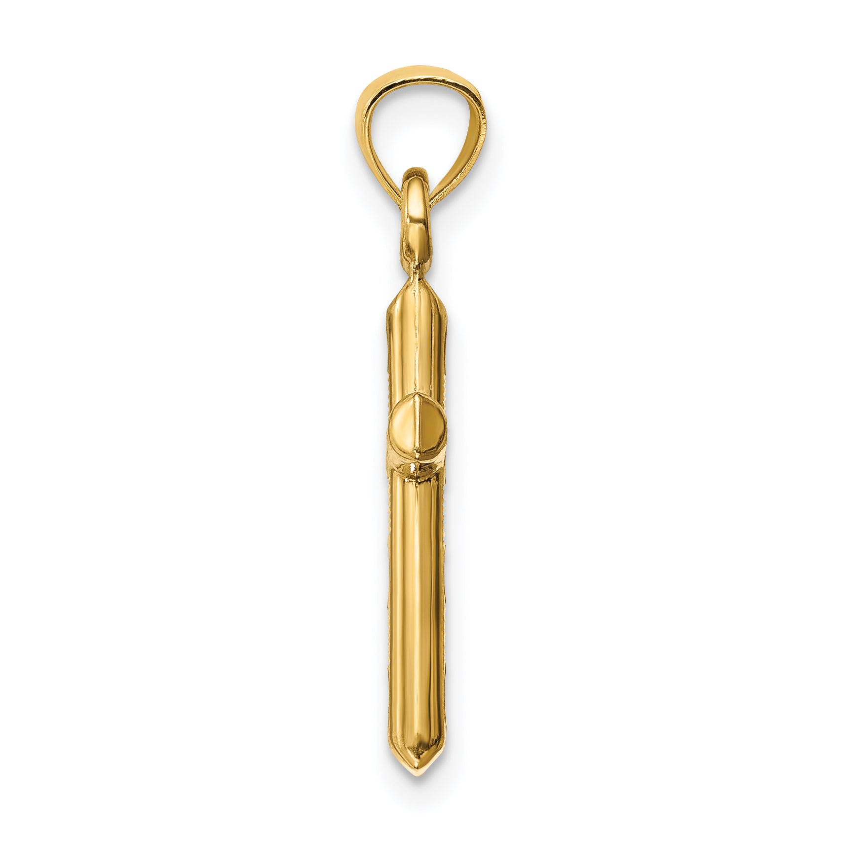 14k Hollow Diamond-cut Cross Pendant Secondary image