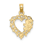 14K Teddy Bear in Heart Charm