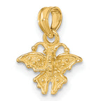 14K Textured Mini Butterfly Charm