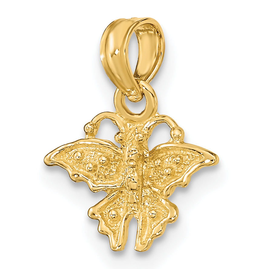 14K Textured Mini Butterfly Charm