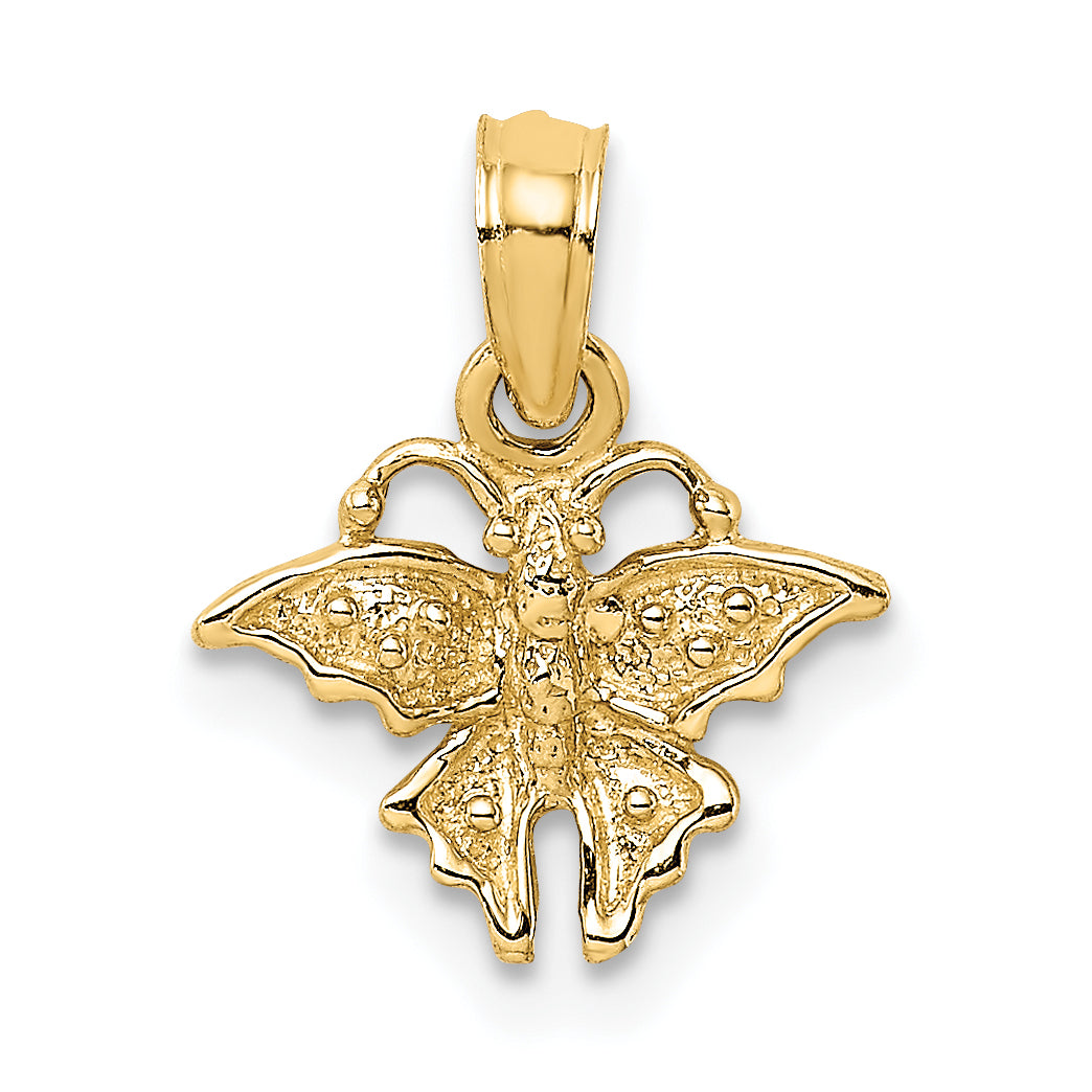 14K Textured Mini Butterfly Charm Main image