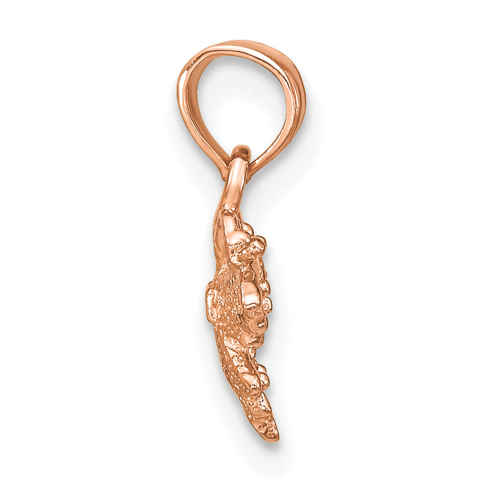 14K Rose Gold Textured Mini Butterfly Charm