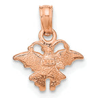 14K Rose Gold Textured Mini Butterfly Charm
