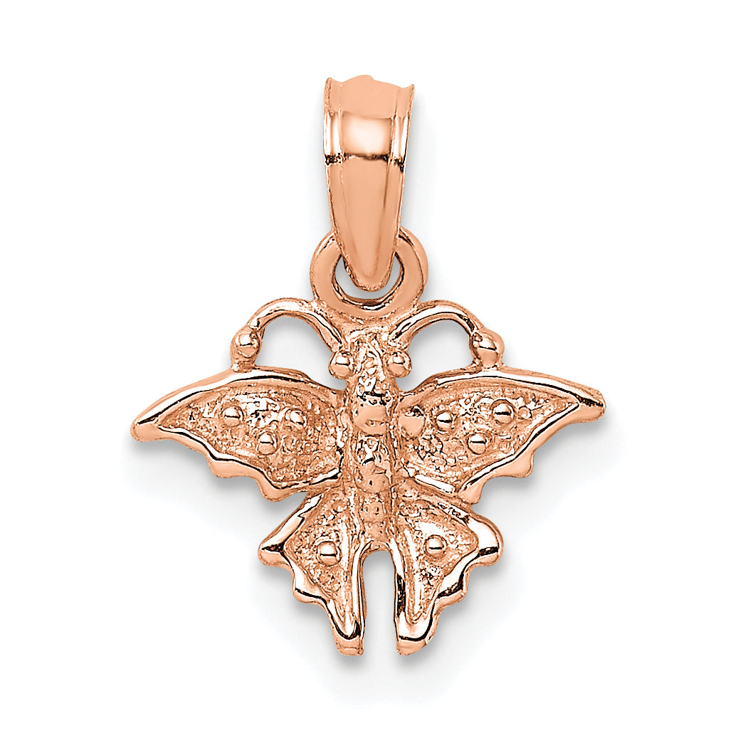 14K Rose Gold Textured Mini Butterfly Charm Main image