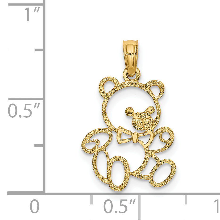14K Cut out Teddy Bear Charm