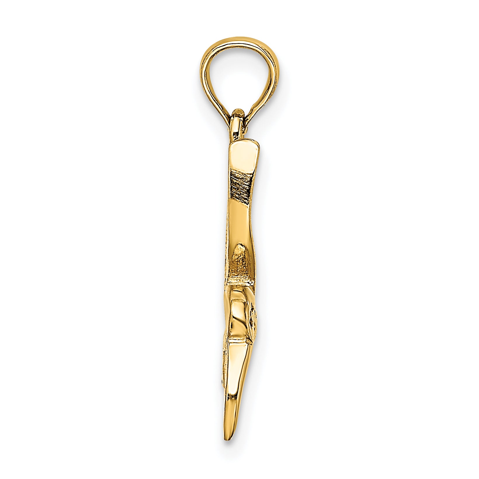 14K Textured Hummingbird Flying Charm Secondary image