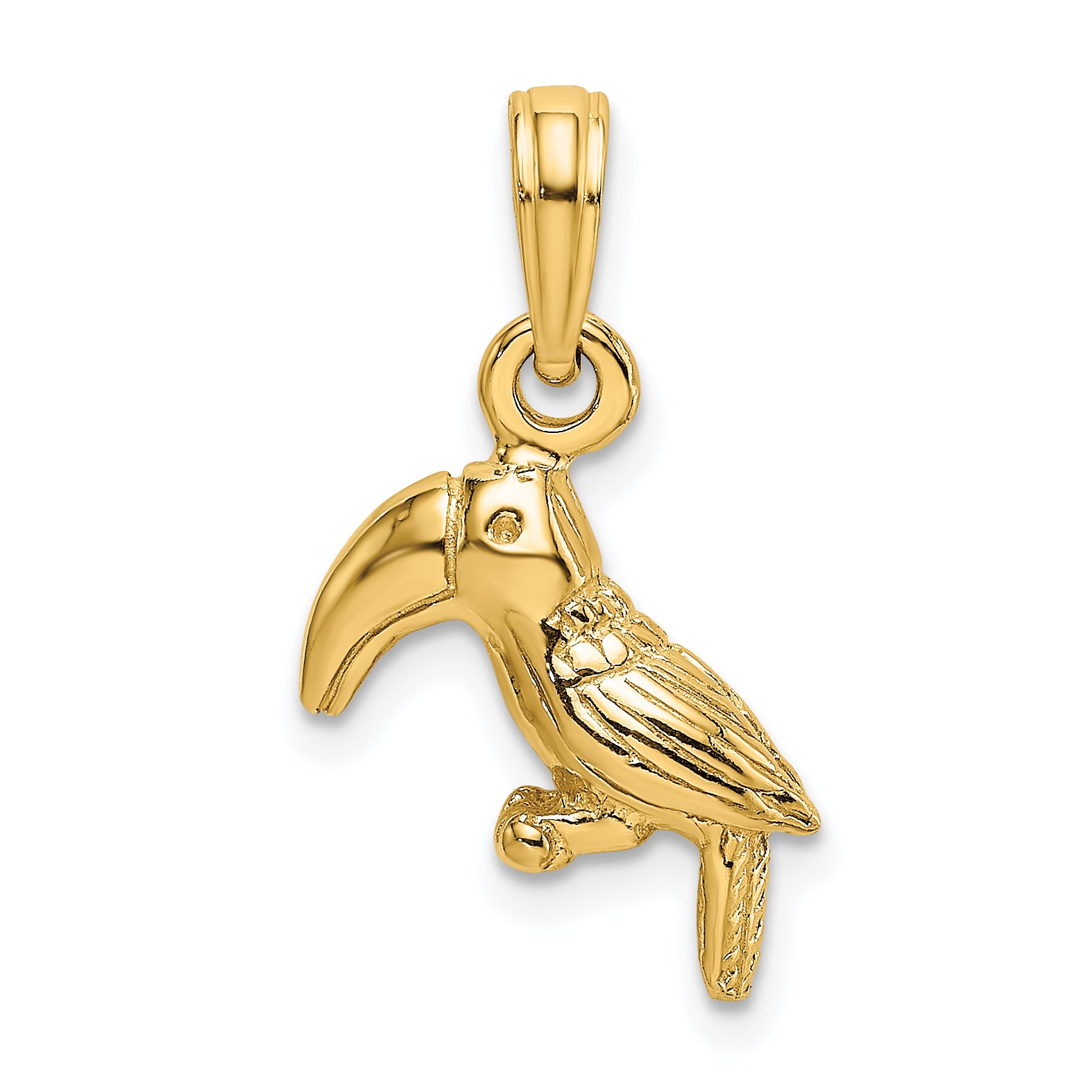 14K 3-D Textured/Polished Toucan Bird Charm Main image