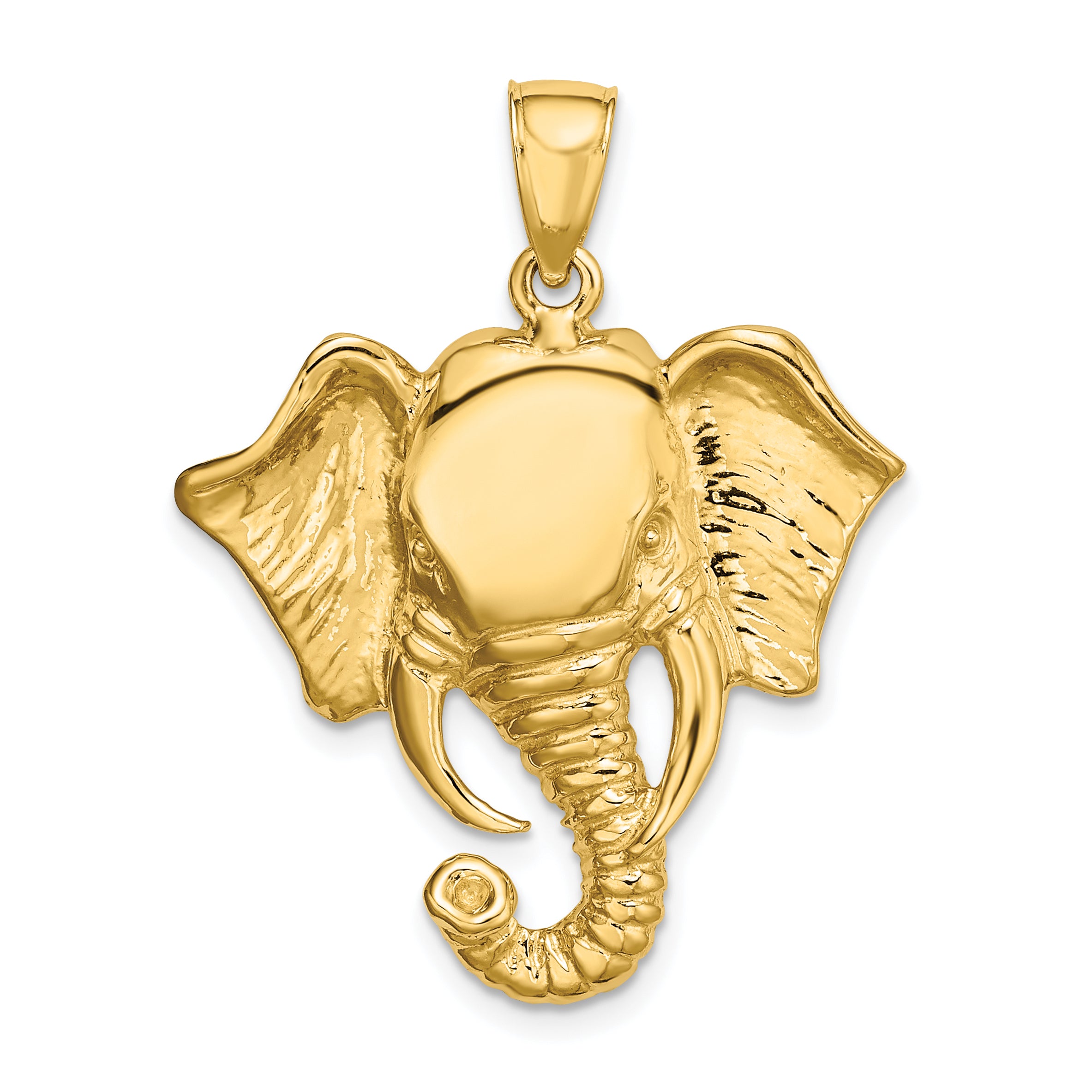 14K 2-D Elephant Head w/ Twisted Trunk Charm Main image