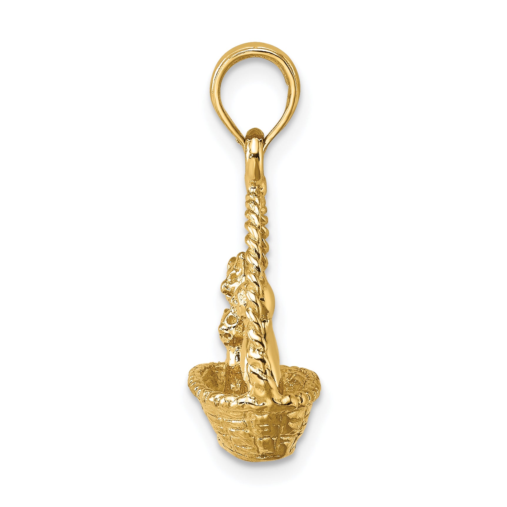 14K 3-D Cats Inside Of Basket Charm Secondary image