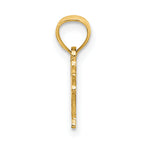 14K Flat and Engraved Cow Charm