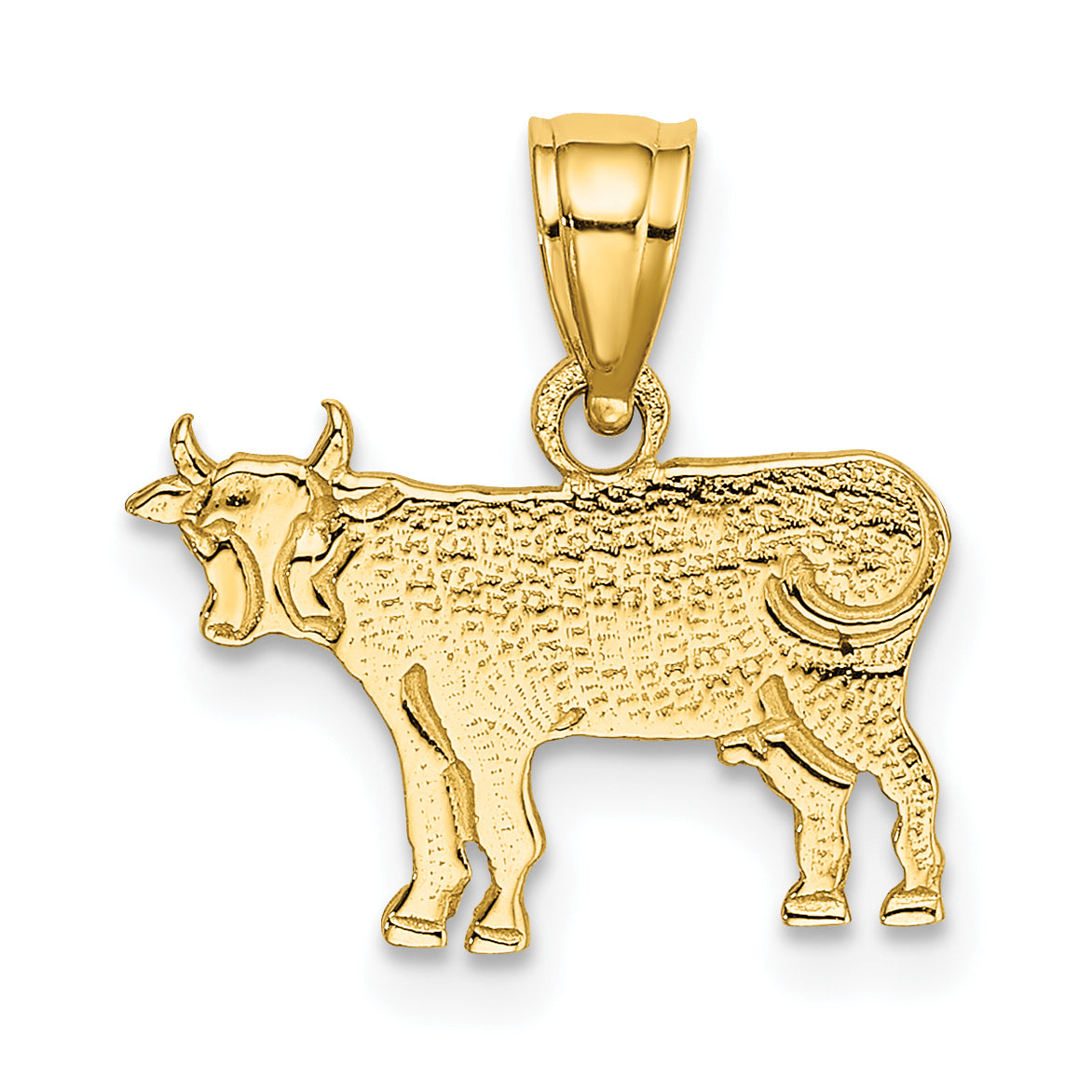 14K Flat and Engraved Cow Charm Main image