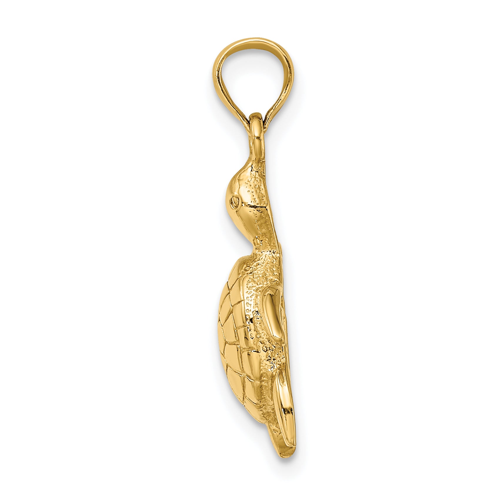 14K Polished Turtle with Textured Shell Charm Secondary image