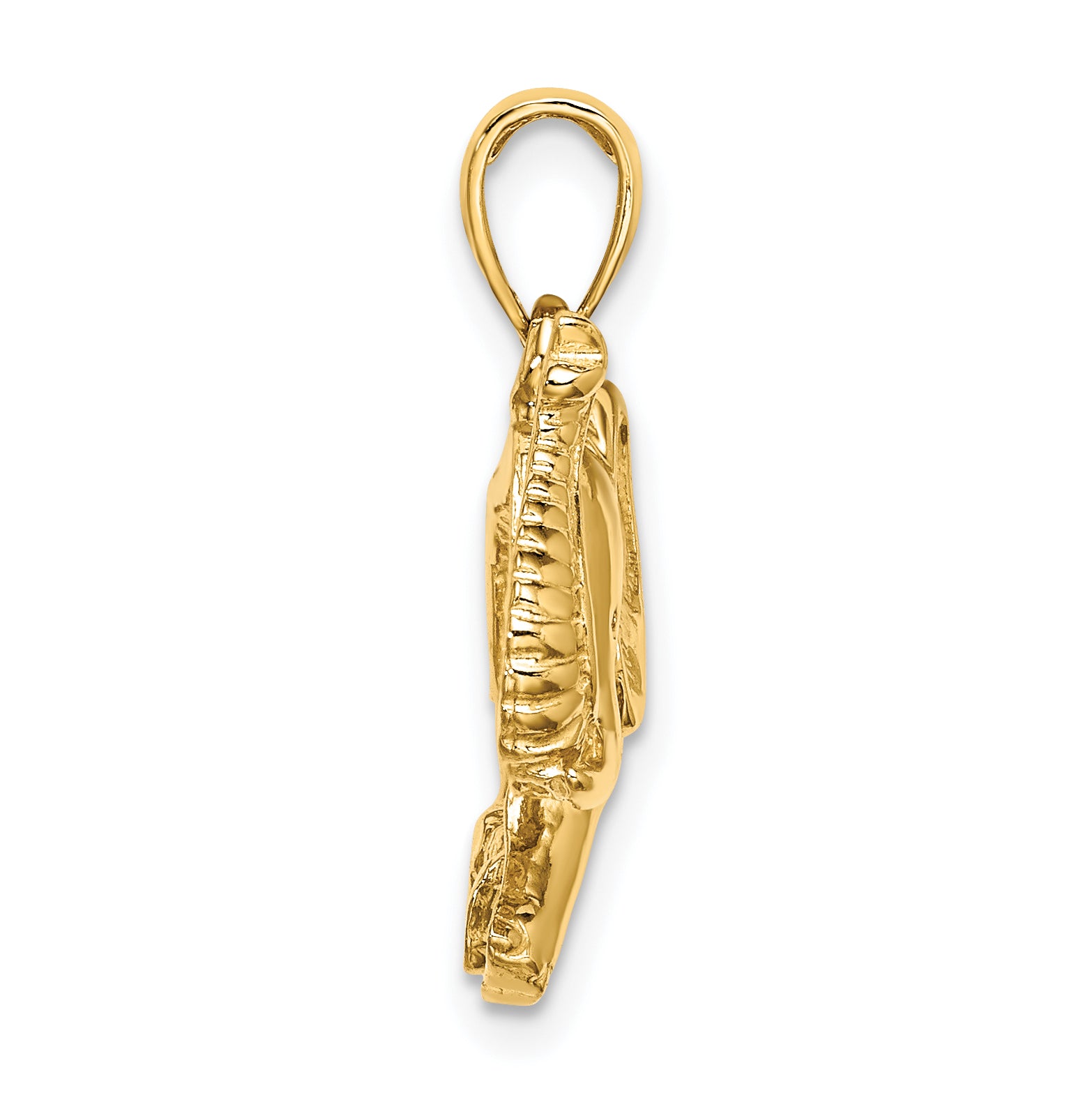 14K 2-D Elephant Running w/ Raised Trunk Charm Secondary image