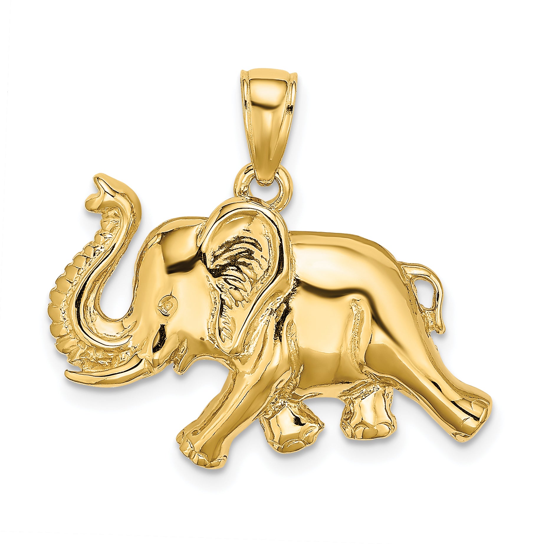 14K 2-D Elephant Running w/ Raised Trunk Charm Main image