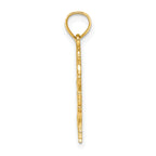 14K Textured Heart and Horse Charm