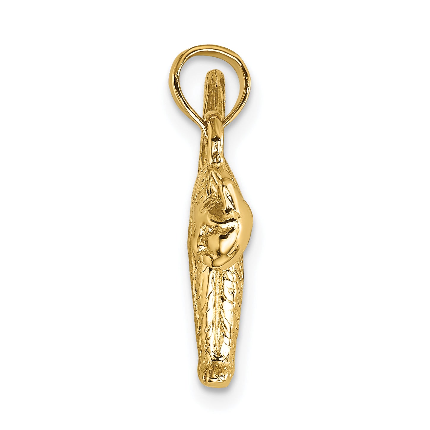 14K 3-D Textured Arch Back and Raised Tail Cat Charm Secondary image