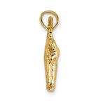 14K 3-D Textured Arch Back and Raised Tail Cat Charm