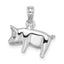 14K White Gold 3-D Polished Pig with Curly Tail Charm