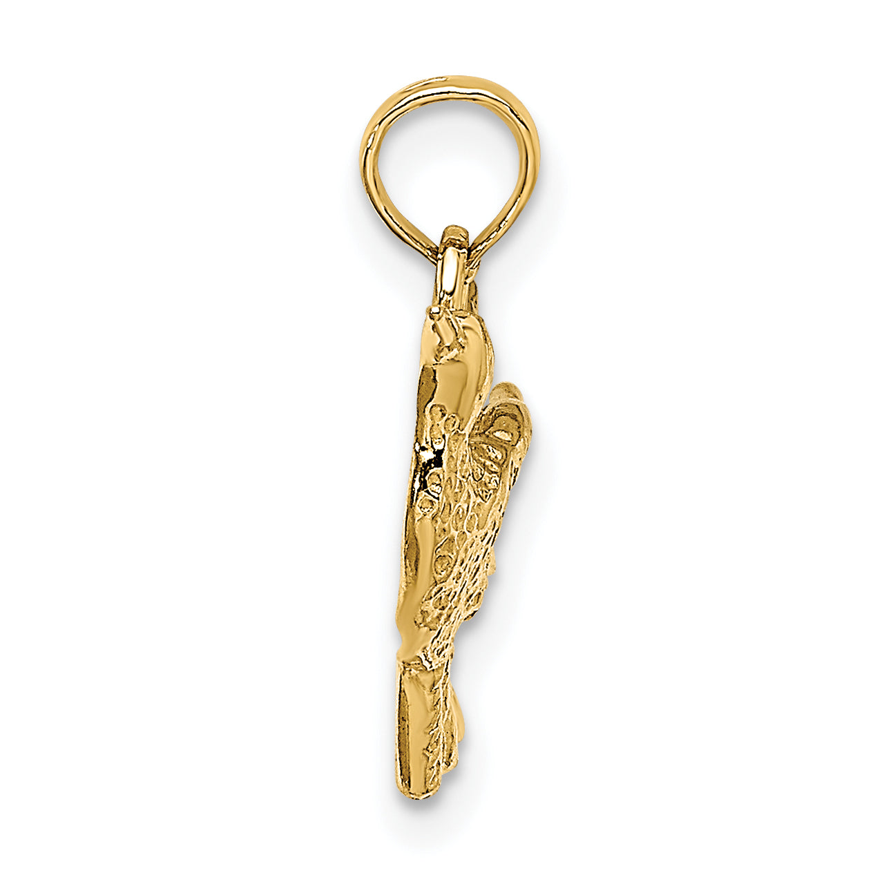 14K Engraved Hummingbird Charm Secondary image