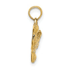 14K Engraved Hummingbird Charm
