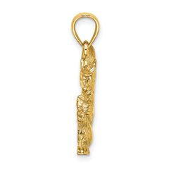 14K Textured Sitting Squirrel Charm