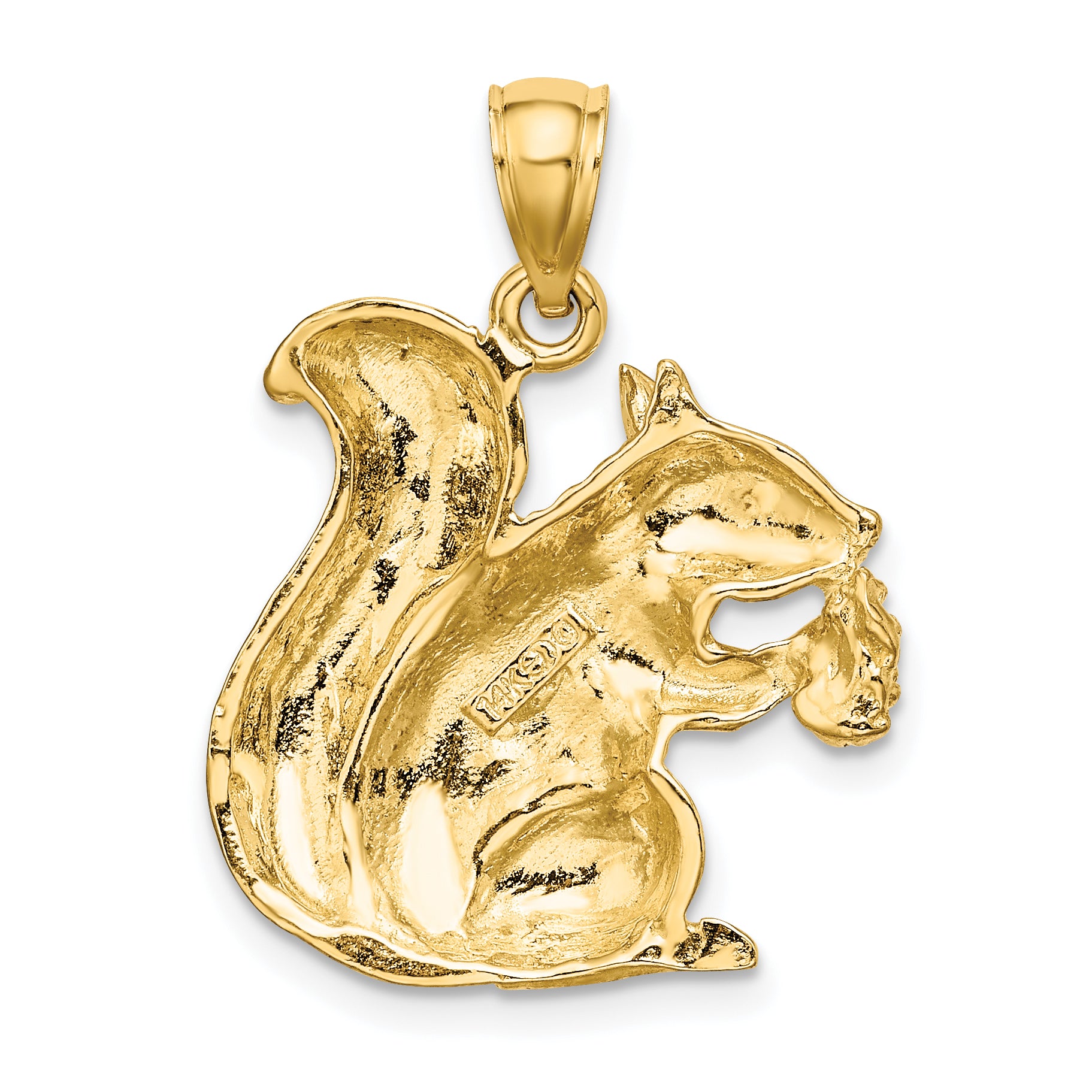 14K Textured Sitting Squirrel Charm