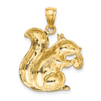 14K Textured Sitting Squirrel Charm