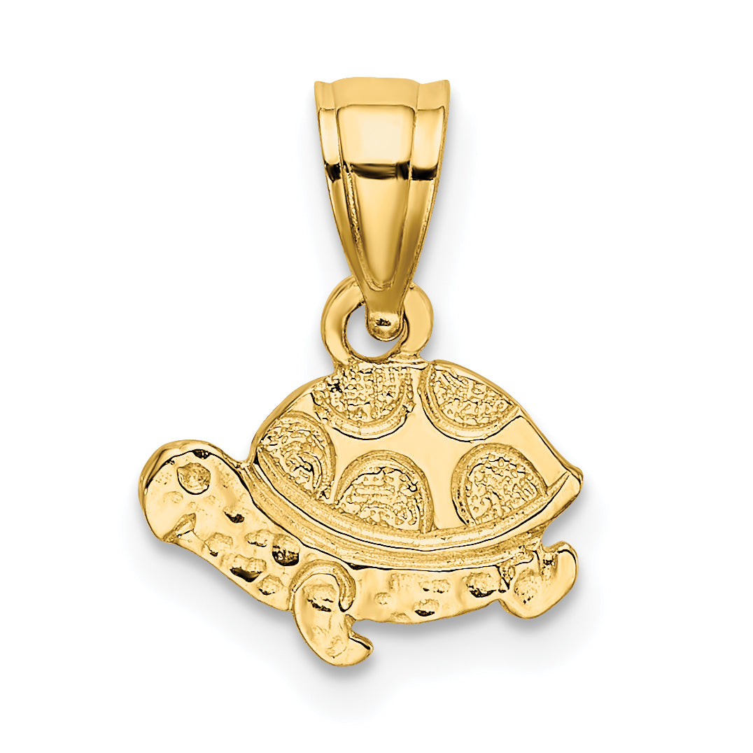 14K Flat and Engraved Mini Turtle Charm Main image