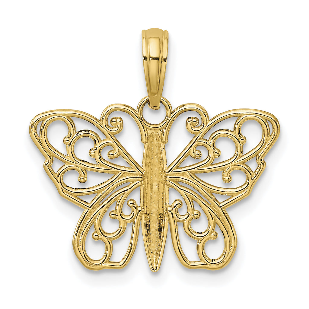 14K Filigree Butterfly Charm