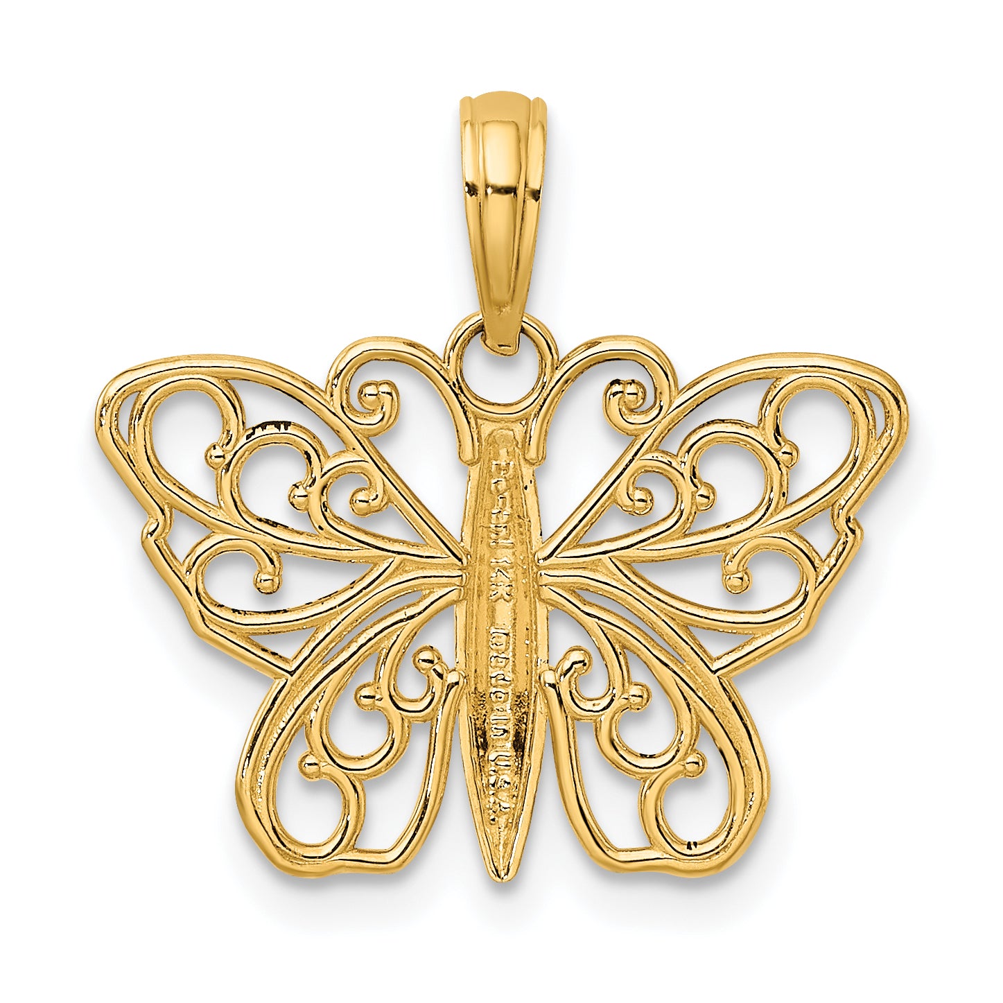 14K Filigree Butterfly Charm