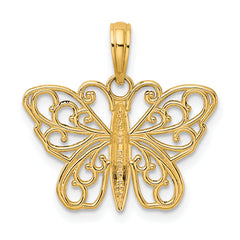 14K Filigree Butterfly Charm