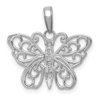 14K White Gold Filigree Butterfly Charm