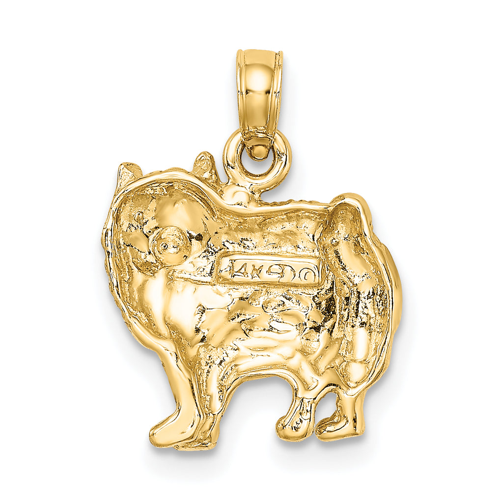 14K Polished Pomeranian Dog Charm