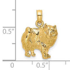 14K Polished Pomeranian Dog Charm