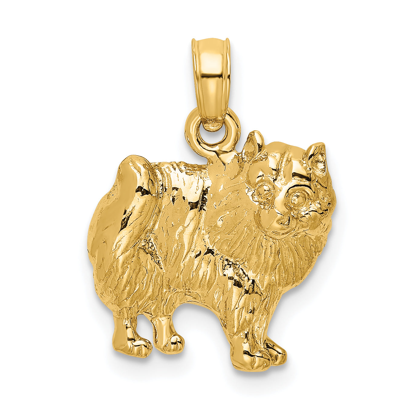 14K Polished Pomeranian Dog Charm Main image