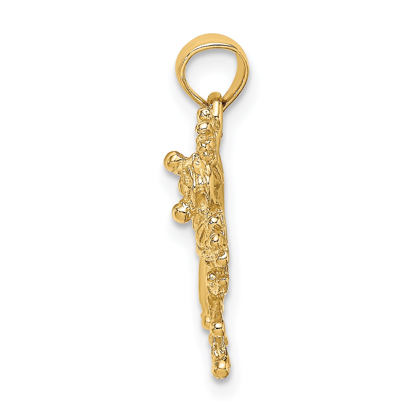 14K 2-D Textured Frog Charm Secondary image