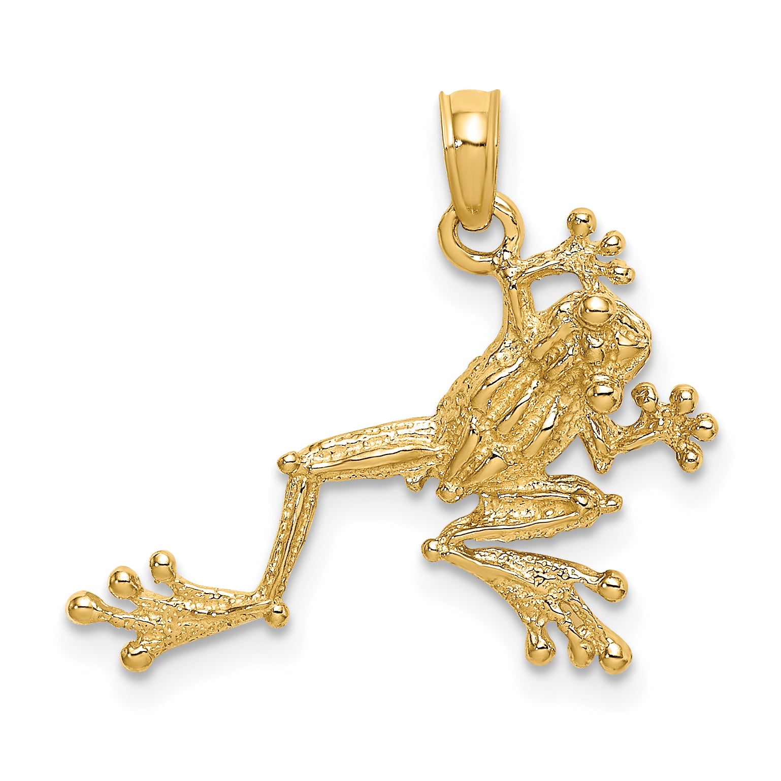 14K 2-D Textured Frog Charm Main image