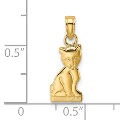 14K Mini Sitting Kitten Charm