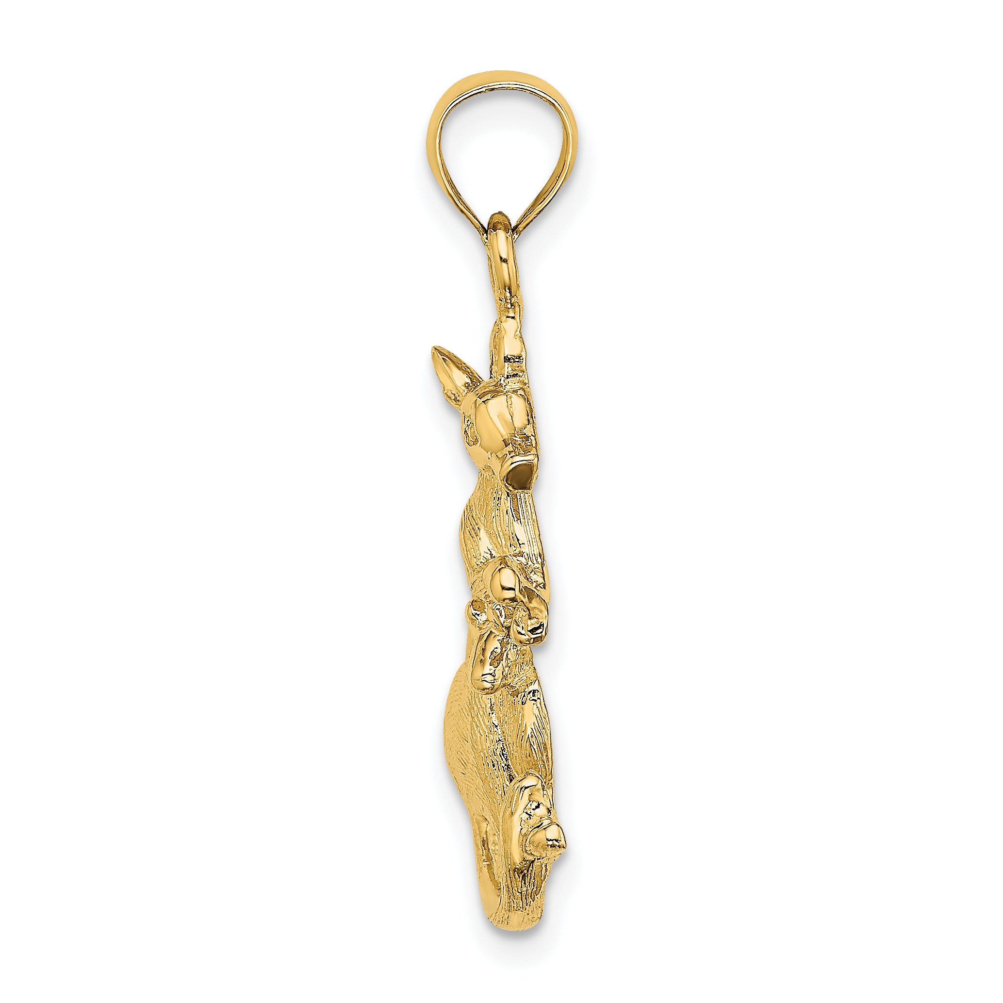 14K 2-D Kangaroo with Baby in Pouch Pendant Secondary image
