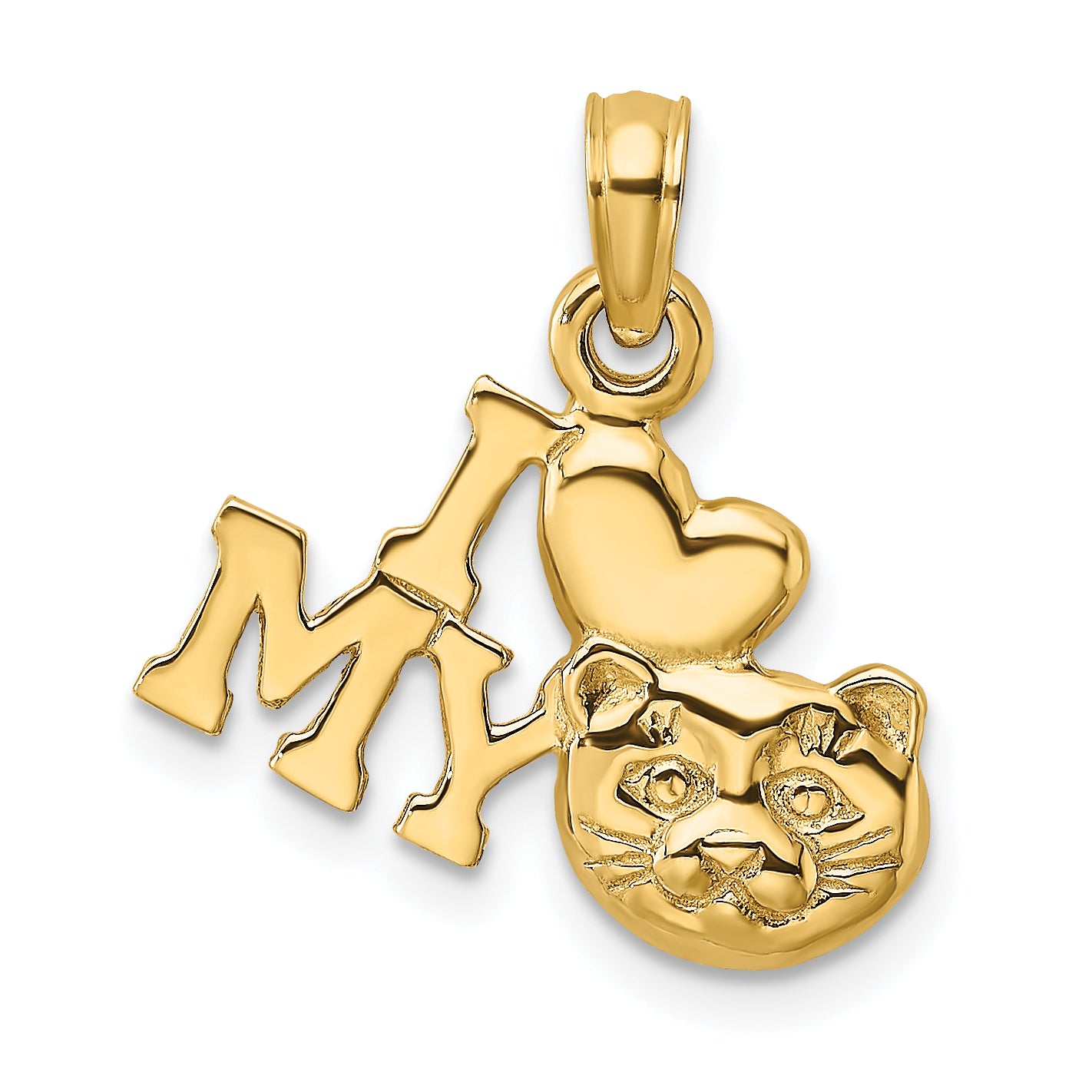 14K I LOVE MY CAT Charm
