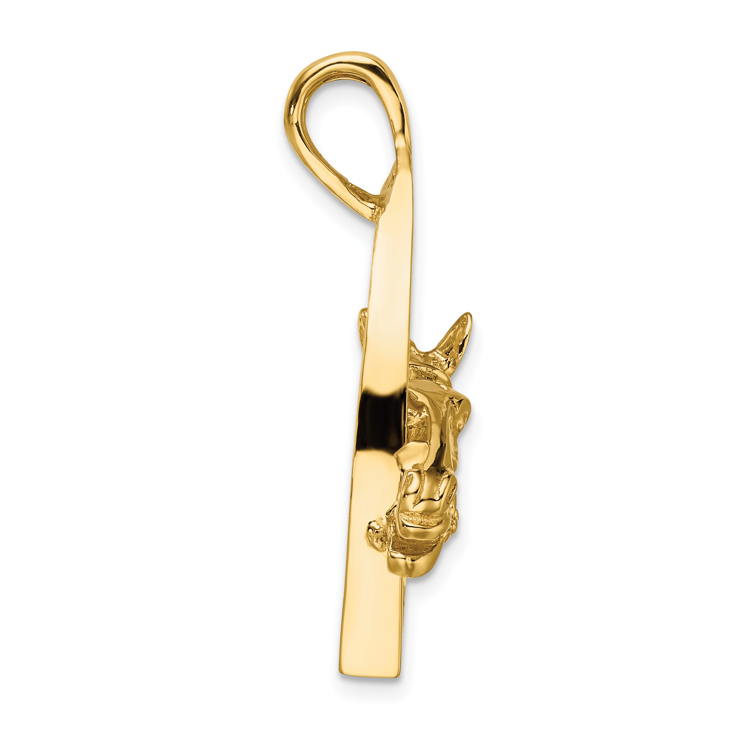 14K Polished Horse Head in Stirrup Charm Secondary image